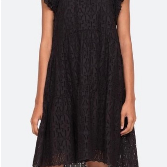 ❤️NWT SEA NEW YORK INGRID Eyelet Ruffle Flutter Dress❤️ - Picture 4 of 9